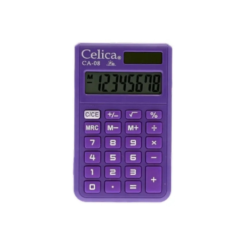 CALCULADORA CELICA DE BOLSILLO 8 DIGITOS MORADO CA-08-PE