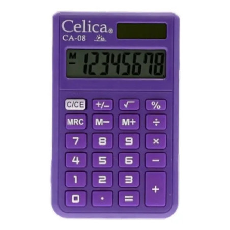 CALCULADORA CELICA DE BOLSILLO 8 DIGITOS MORADO CA-08-PE