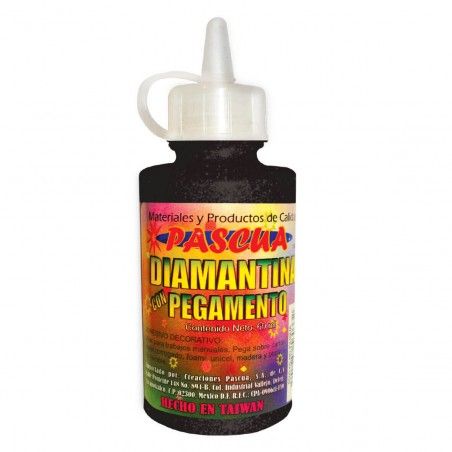 PEGAMENTO C/DIAMANTINA PASCUA FCO C/60ML NEGRO 029780