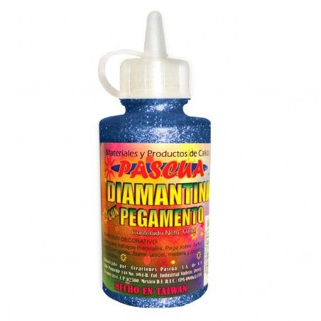 PEGAMENTO C/DIAMANTINA PASCUA 60ML AZUL ELECTRICO 029780
