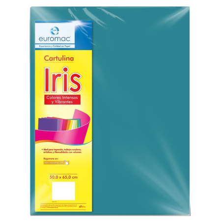 CARTULINA EUROMAC IRIS AZUL TURQUESA 50X65CMS