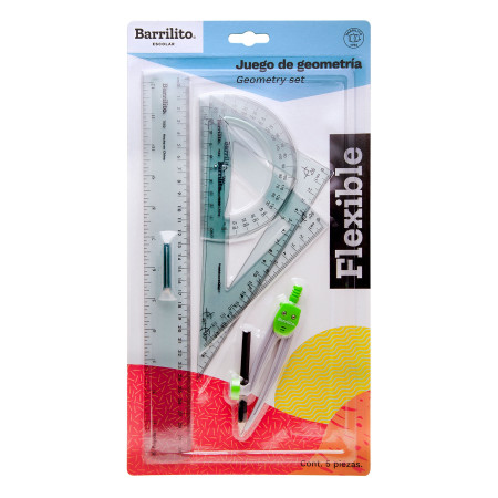 EQUIPO DE GEOMETRIA BARRILITO 7552 COMPAS ESCOLAR 013934