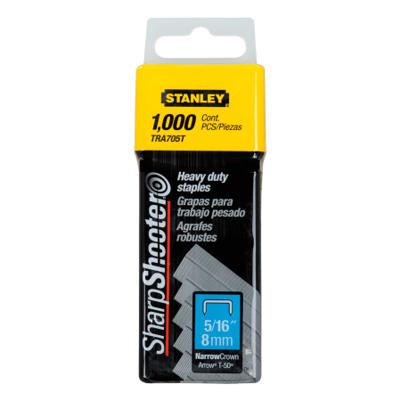 GRAPA 8MM C/1000 STANLEY TRA705T HEAVY DUTY 8 MM 5/16 9139
