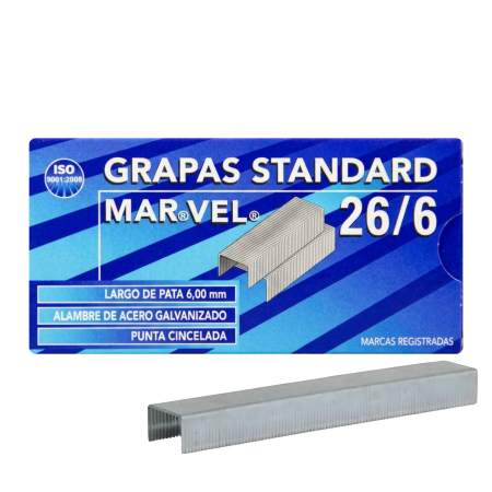 PAQUETE GRAPAS PILOT FIFA STANDARD MARVEL 6MM C/5000