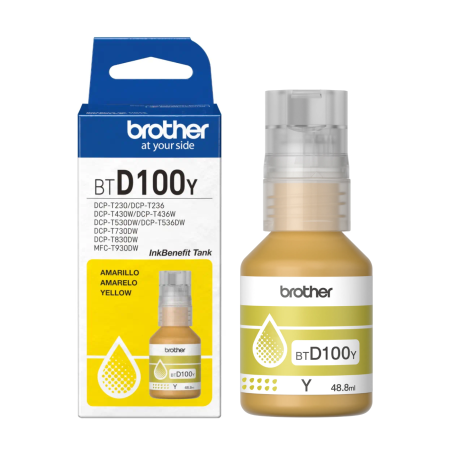 TINTA BROTHER BTD100Y AMARILLO BOTE T230 T930DW