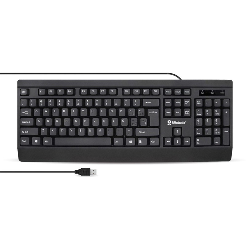 TECLADO ALAMBRICO BROBOTIX USB NEGRO TEW181BROB