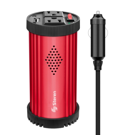 INVERSOR PORTAVASOS 12VCD A 110VCA 150W INV-125 STEREN