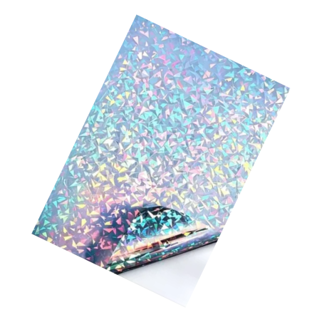 VINIL PET ADHESIVO HOLOGRAFICO DIAMANTE IMPRIMIBLE 3D A4 ML