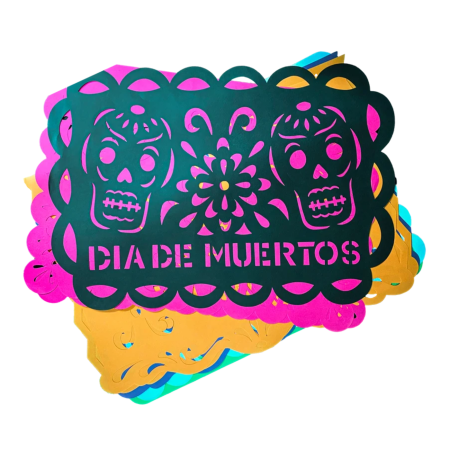 ADORNO DIA DE MUERTOS PAPEL PICADO C/12 PADI 1549 153626
