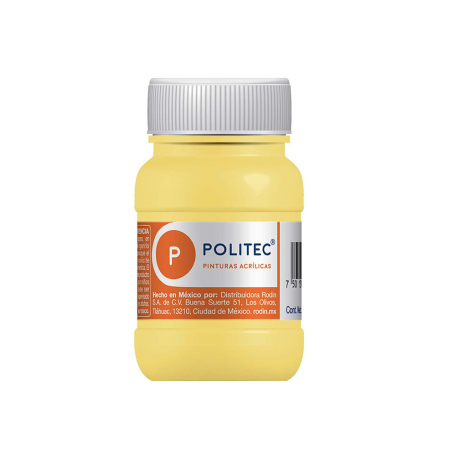 PINTURA ACRILICA POLITEC 100ML AMARILLO PASTEL 113909