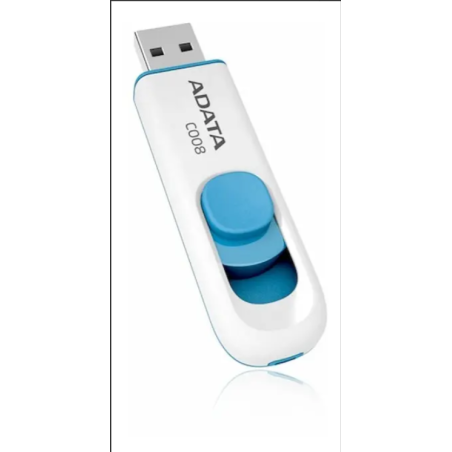 MEMORIA USB 2.0 16GB ADATA C008 BLANCO-AZUL AC008-16G-RWE