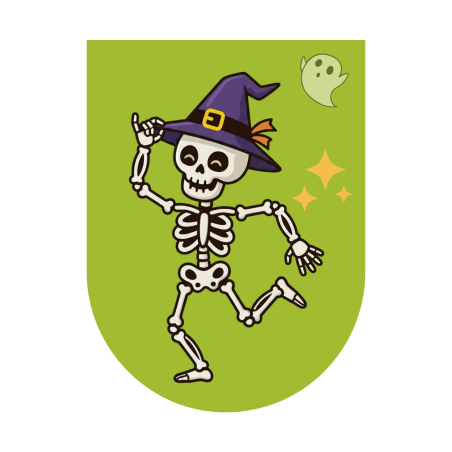 BANNER DECORATIVO ESQUELETO HALLOWEEN