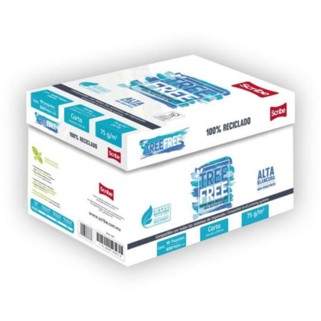 CAJA PAPEL CORTADO SCRIBE TREE FREE CARTA REC. 93% BLANCURA