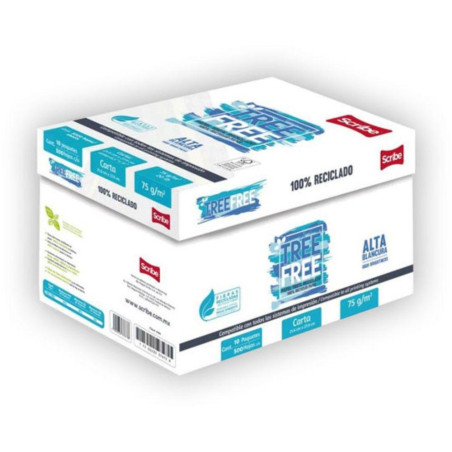 CAJA PAPEL CORTADO SCRIBE TREE FREE CARTA REC. 93% BLANCURA