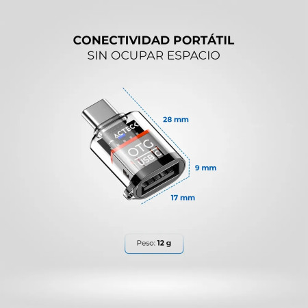 ADAPTADOR ACTECK USB C A USB A 3.0 GATEX NANO OTG 945011