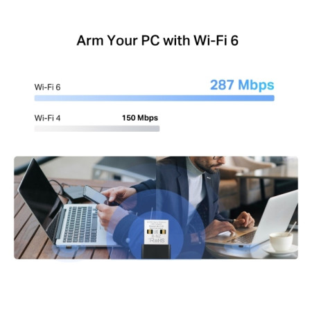 ADAPTADOR INALAMBRICO NANO USB 2.0 WIFI 6 MERCUSYS MA14N AX3