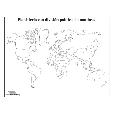 Descarga Mapa Del Mundo Planisferio Sin Nombres