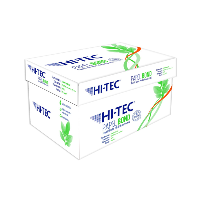 CAJA DE HOJAS C/5000 BOND BLANCO HI-TEC CARTA 96% BCO 26007