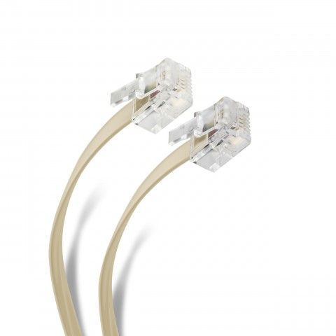 CABLE TELEFONICO PLUG-PLUG 2.1M MARFIL