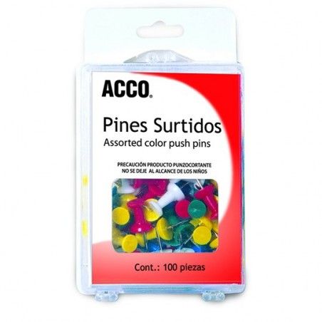 CHINCHETAS ACCO P1167 C/100 COLS CABEZA DE PLASTIC 47106