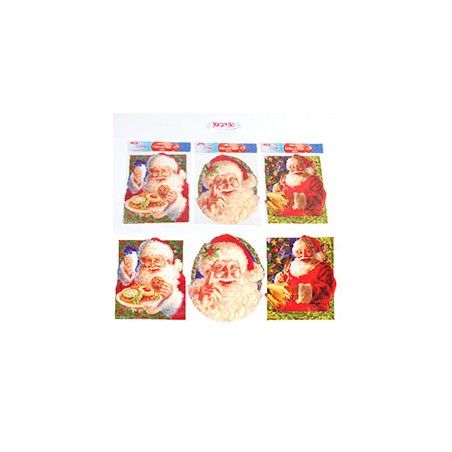 ADORNO FIGURAS FLOMO XO2930 NAVIDAD 3D GLITTER SANTA  142969