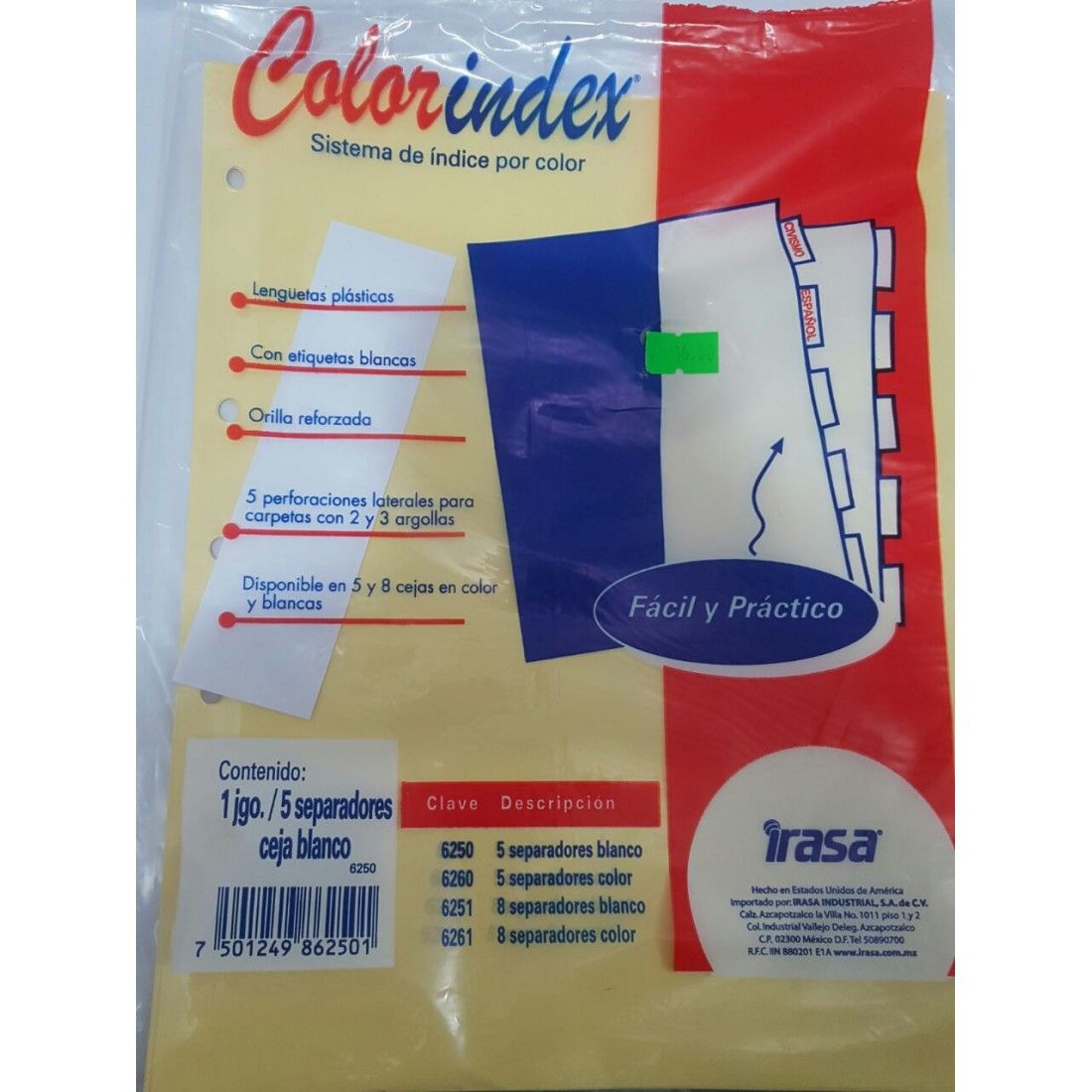 INDICE SEP 5 DIV COLORINDEX IN6250 CEJA CLARA CARTA 14262