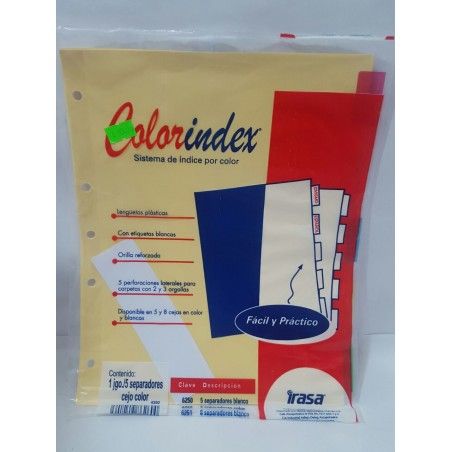 INDICE SEP 5 DIV COLORINDEX IN6260 CEJA COLORES CARTA 14263