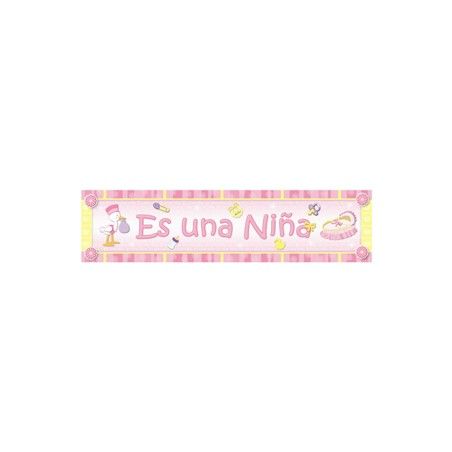 BANNER ES UNA NIÑA TODO DE FIESTA BLISTER 58170