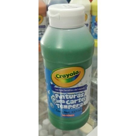 PINTURA TEMPERA CRAYOLA 5420080044 VERDE 237ML LAVABLE 88861