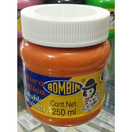PINTURA VINILICA BOMBIN 250ML FRASCO NARANJA 136001