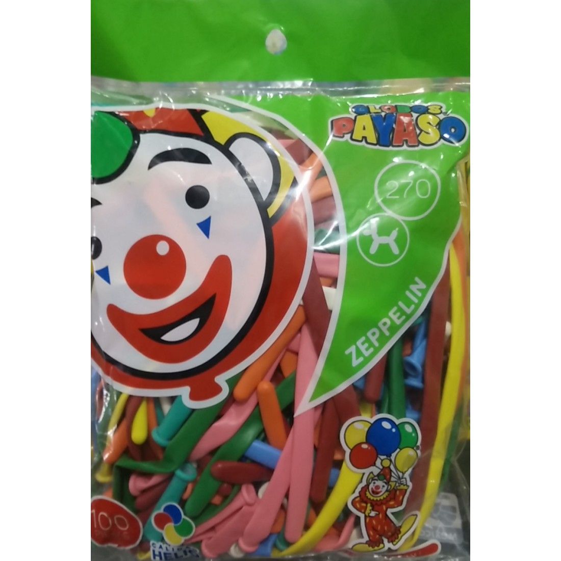 GLOBO FIGURAS PAYASO ZEPELLIN 270 C/100 BOLSA 058010