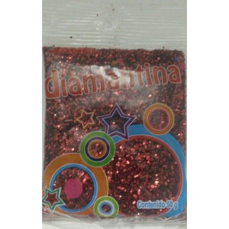 DIAMANTINA 50 GR JANEL HEXAGONAL HC40 ROJO BOLSA 069130
