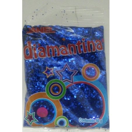 DIAMANTINA 50 GR JANEL HEXAGONAL HC40 AZUL  BOLSA 069130