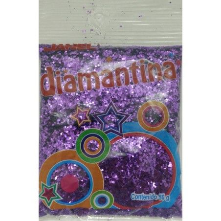 DIAMANTINA 50 GR JANEL HEXAGONAL HC40 MORADO BOLSA 069130