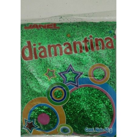 DIAMANTINA VERDE 50GR GRANO FINO JANEL BOLSA  69127