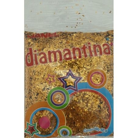 DIAMANTINA 50 GR JANEL HEXAGONAL HC40 NARANJA BOLSA 069130
