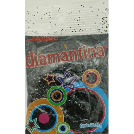 DIAMANTINA 50 GR JANEL HEXAGONAL HC40 NEGRO BOLSA 069130