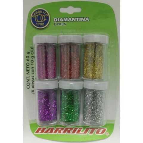 DIAMANTINA BARRILITO BL/6 COLORES DIFERENTES 48685