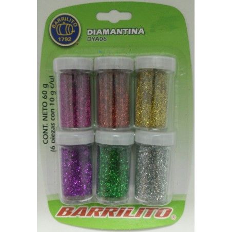 DIAMANTINA BARRILITO BL/6 COLORES DIFERENTES 48685