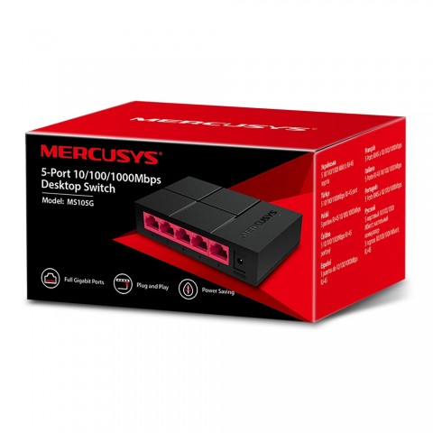 SWITCH MERCUSYS MS105G DE ESCRITORIO 5 PUERTOS GIGABIT