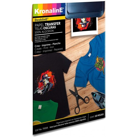 PAPEL TRANSFER IRON DARK KRONALINE CART P/TELA OBSCURA 89667 1 HOJA