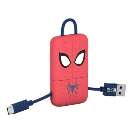 CABLE USB V2 A-MICRO B 22 CM CON LLAVERO MARVEL SPIDERMAN V8