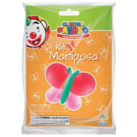 KIT DE GLOBOS PAYASO MARIPOSA C/6 58082
