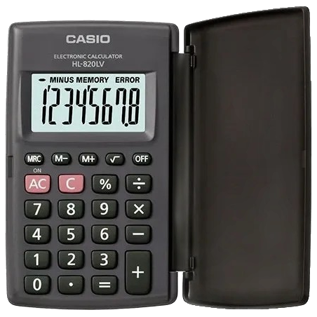 CALCULADORA BASICA C/CART CASIO HL820LVBKWDP 8DIG 87291