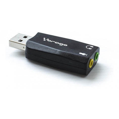 ADAPTADOR VORAGO ADP-201 USB-AUDIO 3.5MM 5.1 MICROFONO