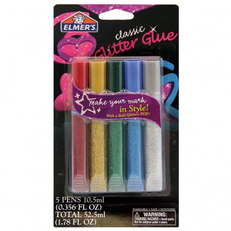 PEGAMENTO EN PLUMA ELMER'S BL/5 CLASSIC 356 OZ GLITTER 29777