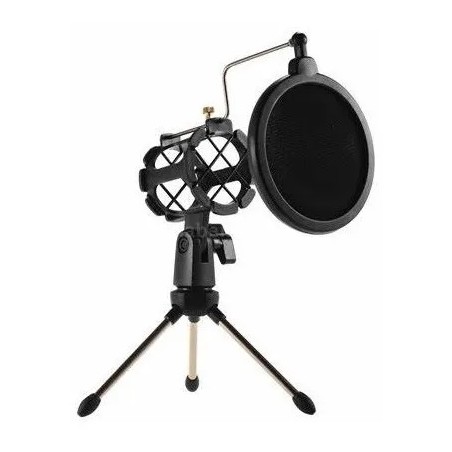 SOPORTE PARA MICROFONO CON SUSPENSION Y PANTALLA PARAVIENTOS