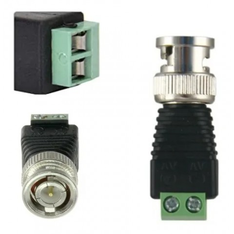CONECTOR BNC MACHO VIDEO BALUN CCTV