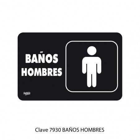 SEÑAL BAÑO HOMBRES SABLON 7930 22.8X15.2 CMS P/PARED 96226