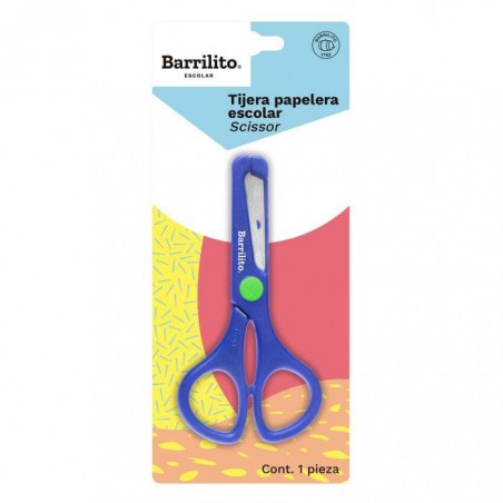 TIJERA ESCOLAR AC INOX BARRILITO B45 CUB PLASTICO 49633